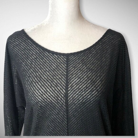 Ann Taylor LOFT Size S Black Jersey Top Scoop Neck - Picture 2 of 6